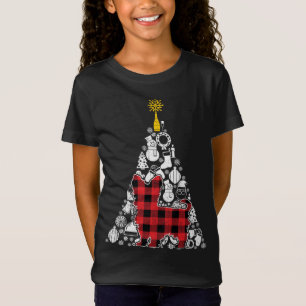 T-Shirt Red Plaid Yorkshire Yorkie Chien de Noël Orna