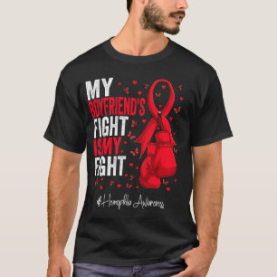 T-shirt Red Ribbon Boyfriend Hémophilie sensibilisation