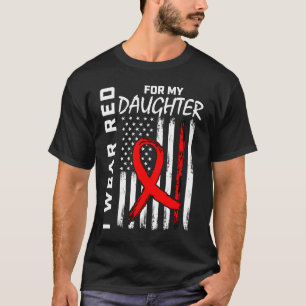 T-shirt Red Ribbon Daughter Sensibilisation aux maladies c