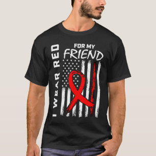 T-shirt Red Ribbon Friend Heart Disease Awareness American