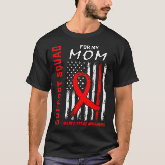 T-shirt Red Ribbon Maman Maladie cardiaque Drapeau de sens