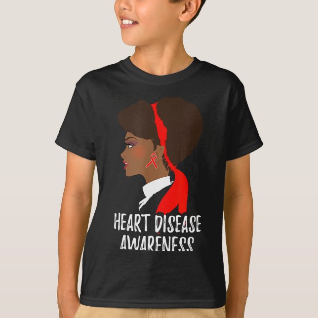 T-shirt Red Ribbon Month _ National Heart Disease Awarenes (Devant)
