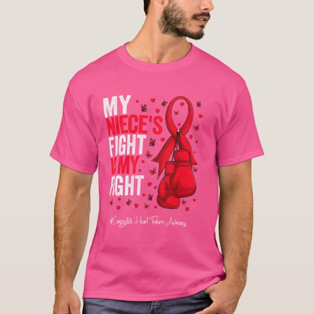 T-shirt Red Ribbon Niece Congestive Heart Failure Awards (Devant)