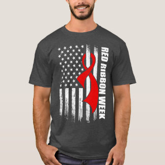T-shirt Red Ribbon Week Drapeau Américain Vintage désorgan