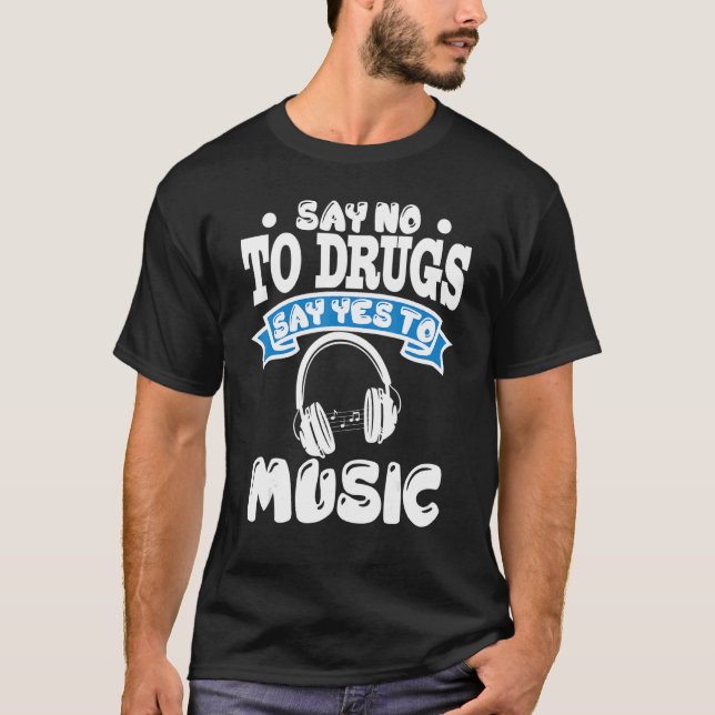 T-shirt Red Ribbon Week Say No To Drugs Say Yes To Music 1 (Devant)