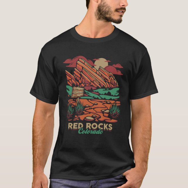 T-shirt Red Rock Colorado family retro (Devant)