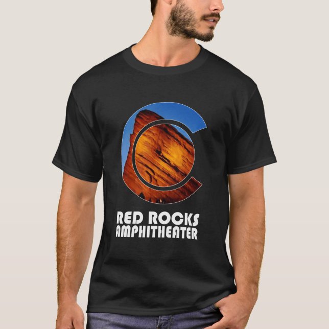 T-shirt Red Rocks Amphitheater Morrison Colorado Concerts (Devant)