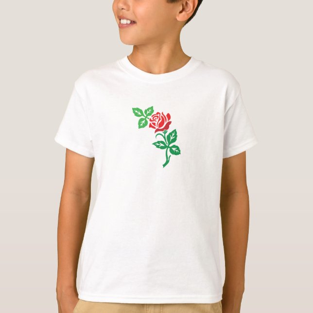 T-shirt Red Rose Flower Design – Classic Floral Beauty (Devant)