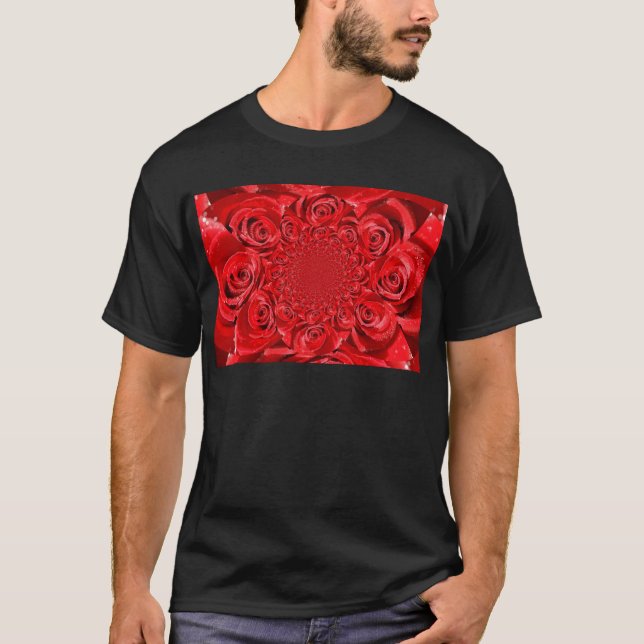 T-shirt Red Roses Kaleidoscope : Art Heureuse Sainte-Valen (Devant)