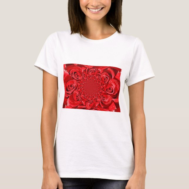 T-shirt Red Roses Kaleidoscope : Art Heureuse Sainte-Valen (Devant)