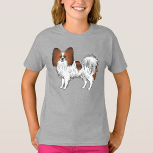 T-shirt Red Sable Papillon Joyeux Et Mignonne Chien De Car