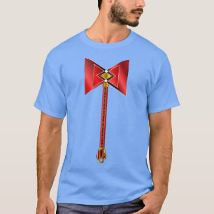 T-shirt Red Silver et Gold Chango Double-Headed Thunder Ax