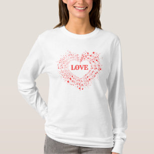 T-shirt Red Sparkles Valentine Heart Text Love