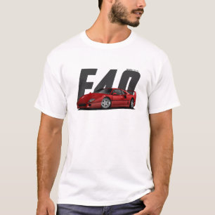 T-shirt Red Sports Super Voiture Retro F40 F-40