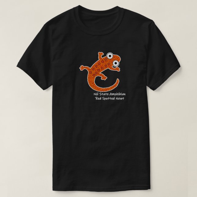 T-shirt Red Spott Newt - New Hampshire State Amphibian (Design devant)