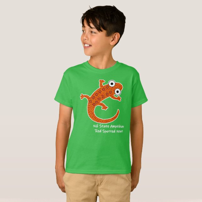 T-shirt Red Spott Newt - New Hampshire State Amphibian (Devant entier)