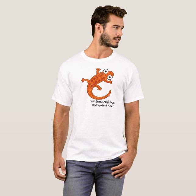 T-shirt Red Spott Newt - New Hampshire State Amphibian (Devant entier)