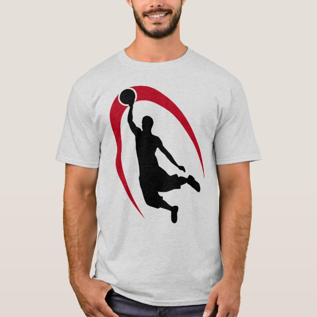 T-shirt Red Swoosh Basketball Slam Dunk (Devant)