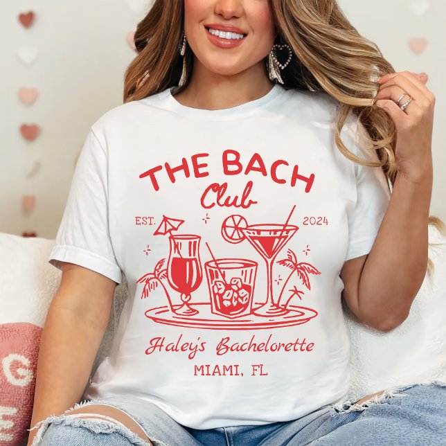 T-shirt Red The Bach Club Cocktail Beach Bachelorette (Créateur téléchargé)