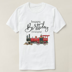 T-shirt Red Train Joyeux anniversaire "Votre nom"