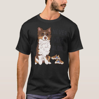T-shirt Red tri Australian Shepherd - JAMAIS RANGER SEUL C