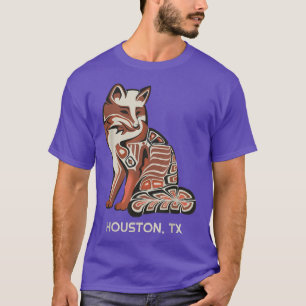 T-shirt Red Tribal De Houston Native American Artwork Styl