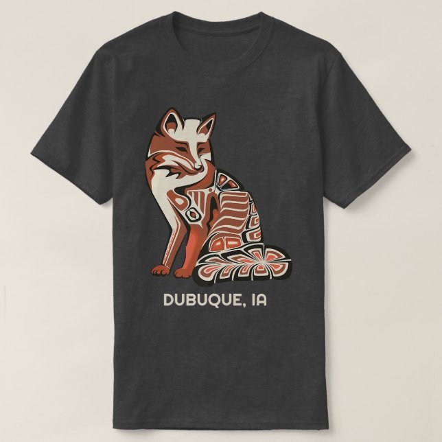 T-shirt Red Tribal Fo Dubuque Native American Artwork (Design devant)