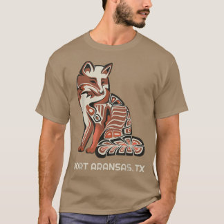 T-shirt Red Tribal Fox Aransas Native American Arwork Sty