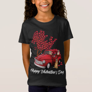 T-Shirt Red Truck Happy Valentines Day German Shepherd chi