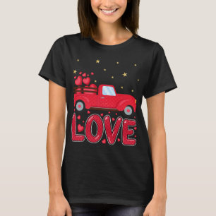 T-shirt Red Truck Hearts Love Valentine's Day