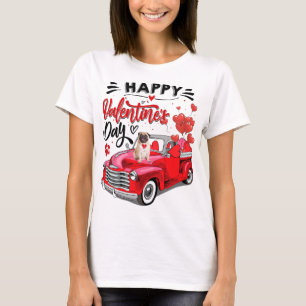 T-shirt Red Truck Heureuse Sainte-Valentin Pub Coeurs de c