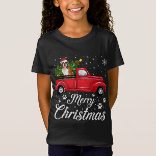 T-Shirt Red Truck Joyeux Noël Arbre boxer Chien Noël