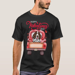 T-shirt Red Truck Valentines Day English Springer Spaniel 