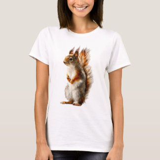 T-shirt Red Tufted Squirrel Portrait Women