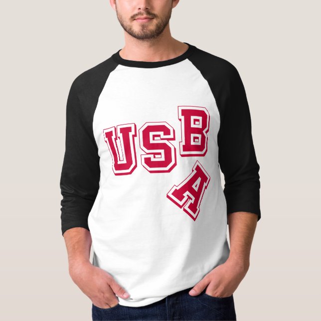 T-shirt Red USA-USB - Un empire déchiré - Style satirique (Devant)