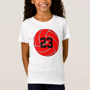 T-Shirt Red Volleball Personnalisé Joueur Jersey Nombre Sp