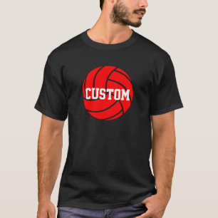 T-shirt Red Volleyball Custom Nom de l'équipe ou sport de