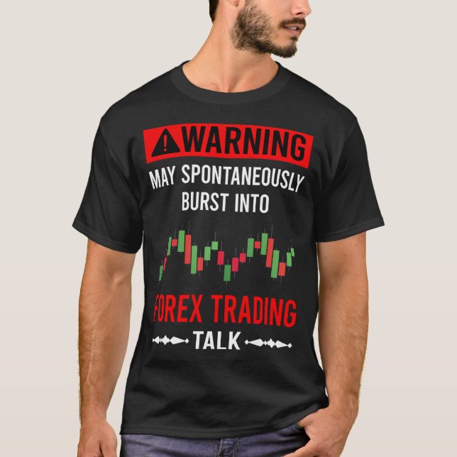 T-shirt Red Warning Forex Trader (Devant)