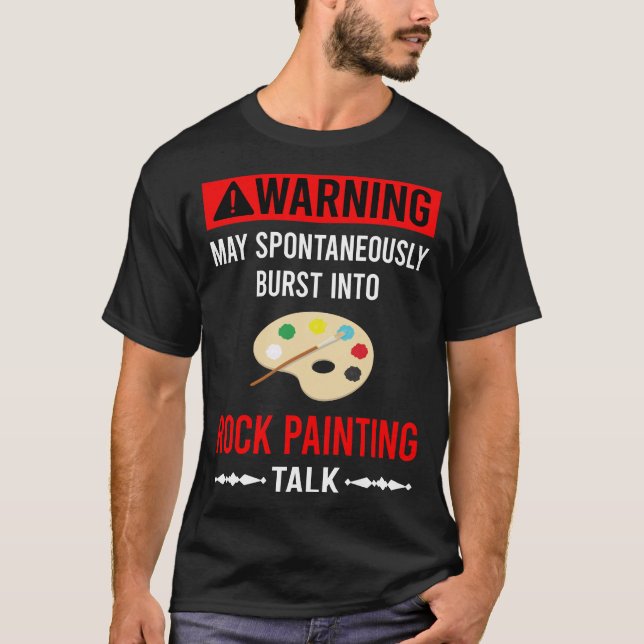 T-shirt Red Warning Rock Peinture Rocks (Devant)