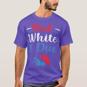 T-shirt Red White And Due 4th of July Pregnancy Announceme