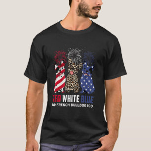 T-shirt Red White Blue & French Bulldog Too Chien 4 Juil
