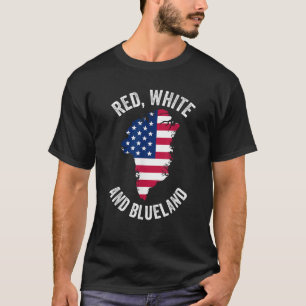 T-shirt Red White et Blueland Groenland États-Unis Drapeau
