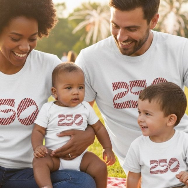 T-shirt Red White Stripe Blue Stars America 250 Birthday (Créateur téléchargé)