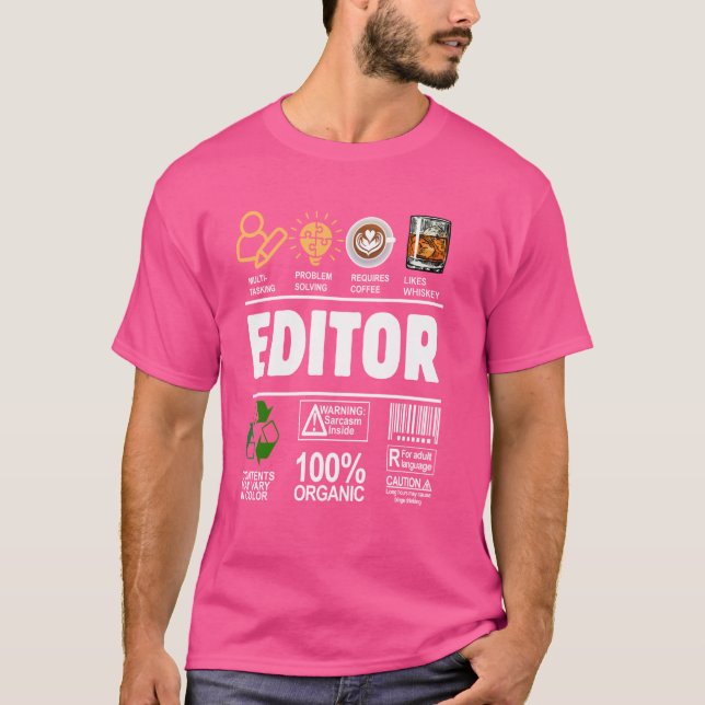 T-shirt Rédacteur Profession d'emploi Définition Compétenc (Devant)