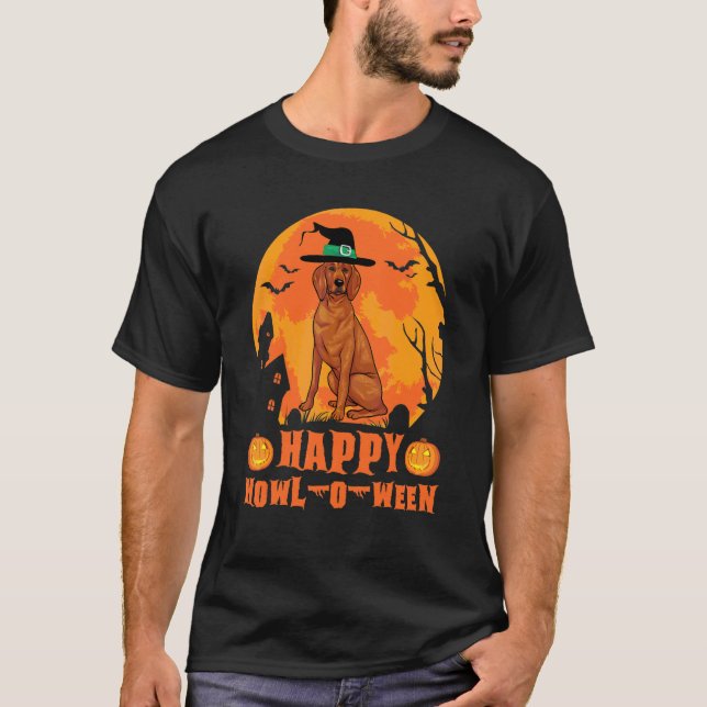 T-shirt Redbone Coonhound Halloween (Devant)
