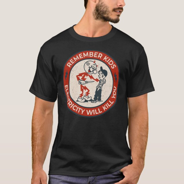 T-shirt Reddy Kilowatt, Rappelez-vous que l'électricité de (Devant)