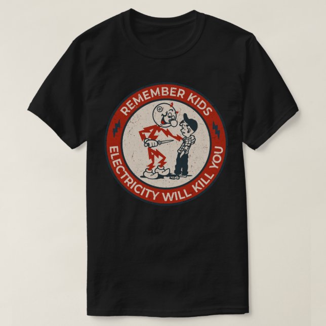 T-shirt Reddy Kilowatt, rappelez-vous que l'électricité tu (Design devant)