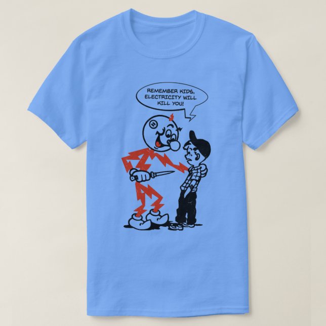 T-shirt Reddy kilowatt se souviendra que l'électricité tue (Design devant)