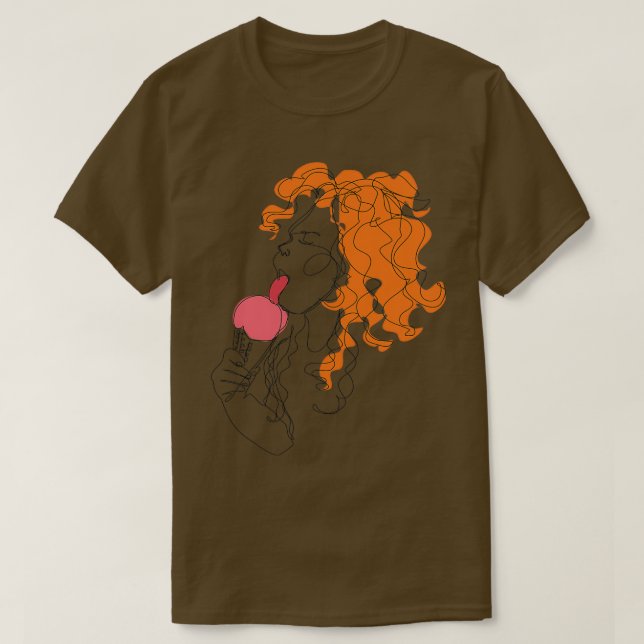 T-shirt Redhead fille lécher glace (Design devant)