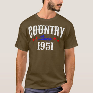 T-shirt Redneck 71 Year Old Né en 1951 Country Music 71s